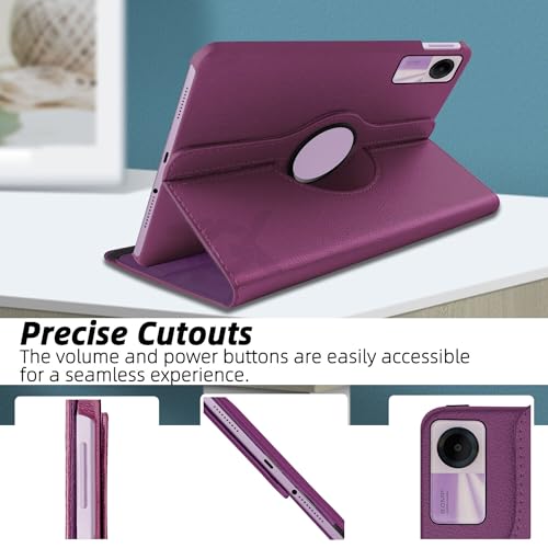Image of TGK Rotating Cover for Redmi Pad SE 11 inch 360 Degree Leather Flip Case (Purple)