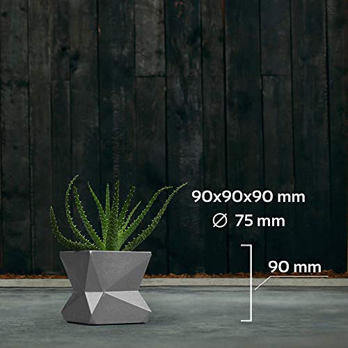 CONCRETTE Flower Pot, Silver, 9x9x9 cm - Image 3