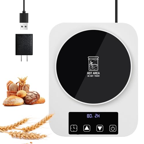 Sourdough Starter Warmer Usb Adapter For Kitchen,Precise 1°F Thermostat Control (70-100°F), Auto Warming On/Off, 12-Hour Timer For Home Baking And Sourdough Fermentation