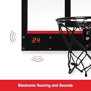 ESPN Mini Basketball Hoop, Over The Door Basketball Hoop with Foldable Breakaway Rim and Ball Return, Includes 2 Mini Basketballs and Pump ESPN Mini Basketball Hoop Over The Door Basketball Hoop with Foldable Breakaway Rim and Ball Return Includes 2 Mini Basketballs and Pump