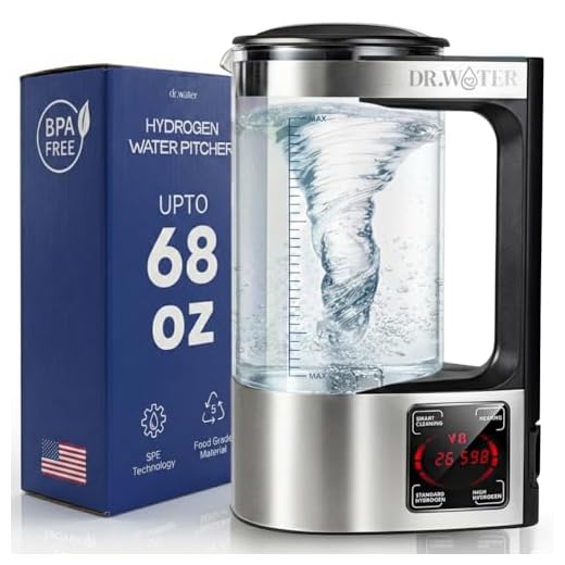 HydroPitcher | 68 Oz Hydrogen Water Pitcher - BPA Free Rich Hydrogen Water Generator - Electrolysis Jug with SPE/PEM Technology Hydrogen Water Machine | Chlorine Free Large Hydrogen Water Bottle
