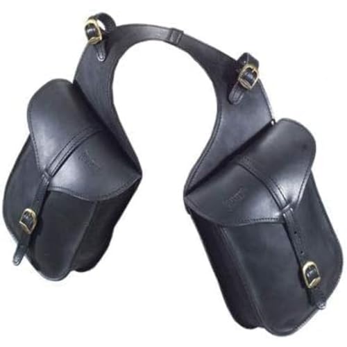 PIONEER Bolsas de Silla de Montar para Caballos en Cuero – Ideales para Equitación, Trekking y Paseos a Caballo – Diseño Trasero en Forma de Banana – Resistentes y Cómodas - Marrón