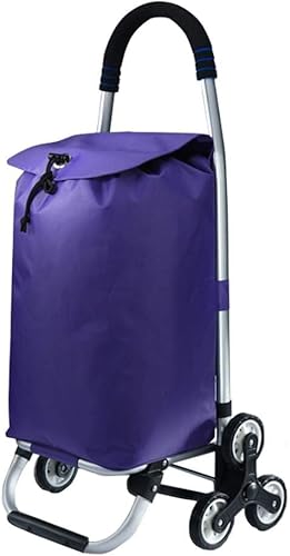 Carro De Compras Plegable para Subir Escaleras Lavandería Comestibles con Tela Impermeable Aleación