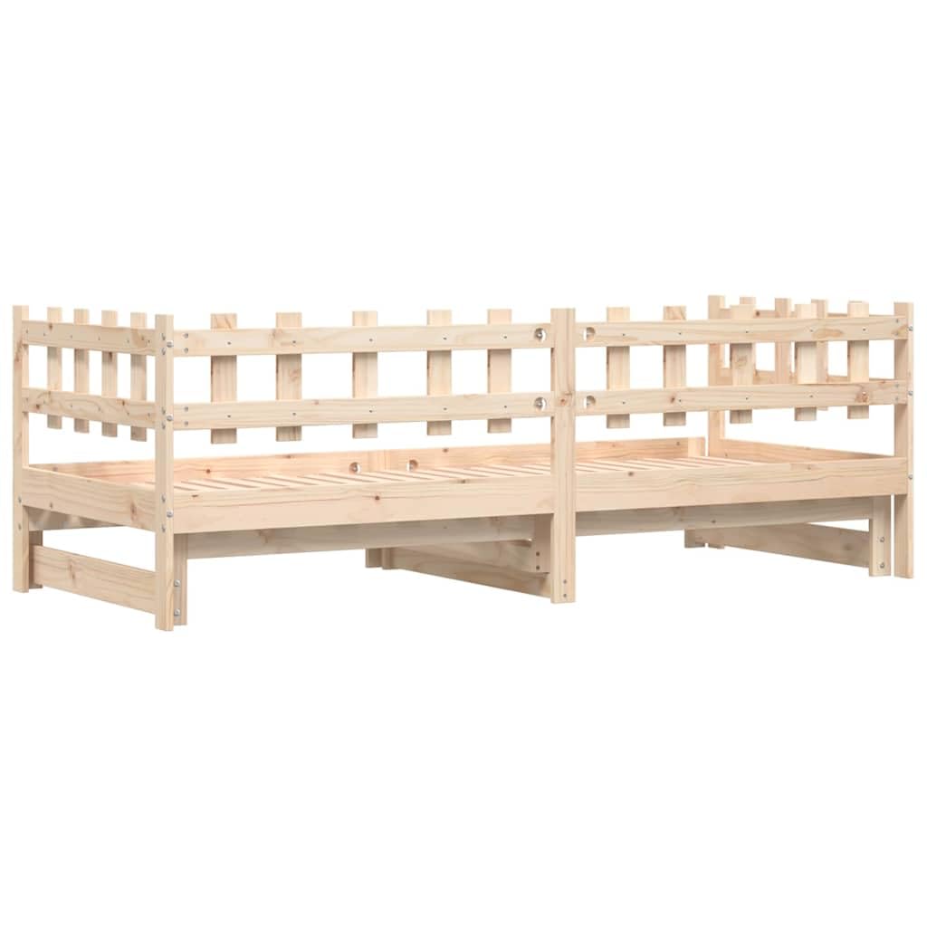vidaXL Sofá Cama extraíble Madera Maciza de Pino 2X(90x200) cm