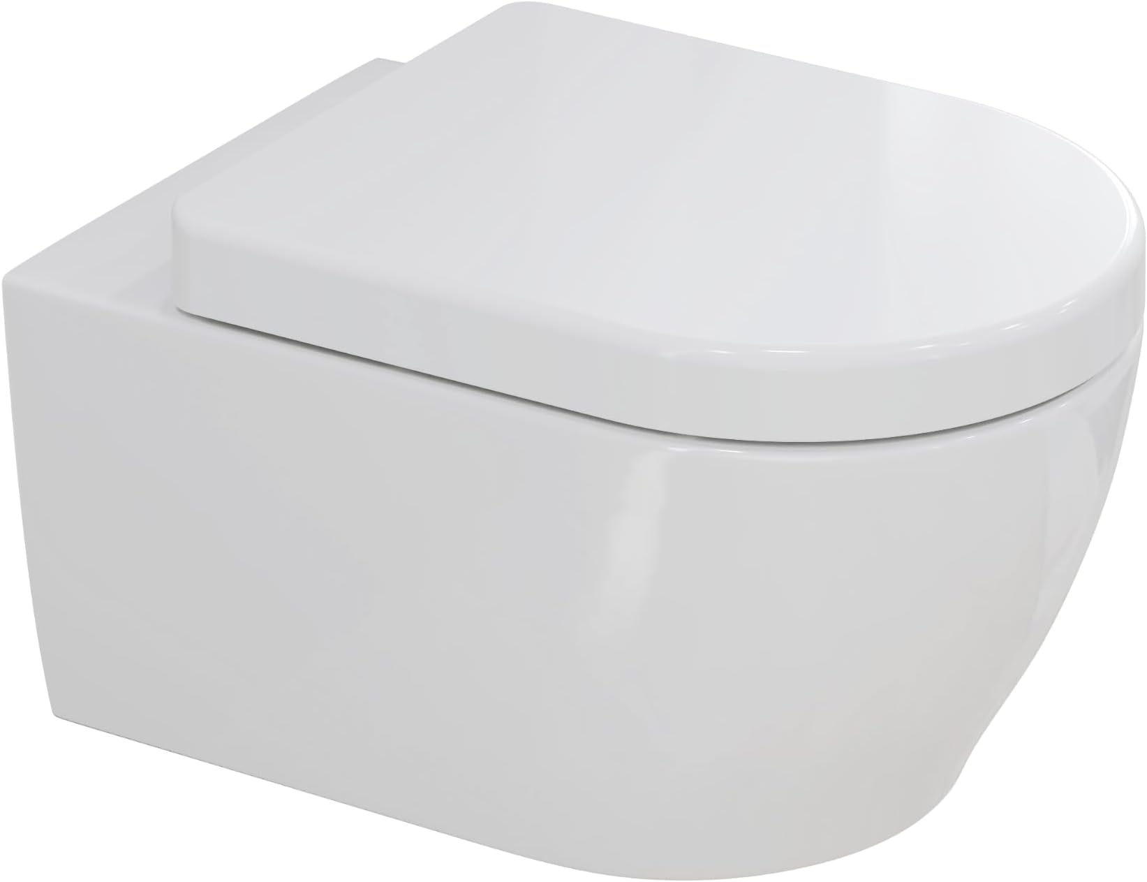 Design, wall-mounted WC, toilet without flush rim, incl. toilet seat with softclose automatic lowering system + detachable
