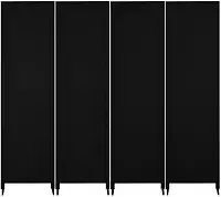 Biombo Liso Reto Fechado Pintado Divisor De Ambiente Preto ou Branco Com Pé Jt Home (PRETO, 4 FOLHAS DE BIOMBO)