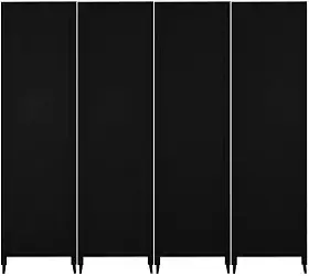 Biombo Liso Reto Fechado Pintado Divisor De Ambiente Preto ou Branco Com Pé Jt Home (PRETO, 4 FOLHAS DE BIOMBO)