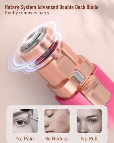 Augenbrauen Trimmer & Gesichtshaarentferner für frauen: iFanzeTech Rasierer Damen, 2-in-1 Augenbrauenrasierer und Gesichtsrasierer… – Ansicht 3