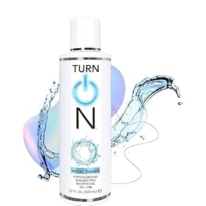 Turn On Water Based Sex Lube 12 Ounce Personal Lubricant – Premium Formula – Safe Vegan Ph Balanced Hypoallergenic and Paraben Free Intimacy, Gel Lube for Men, Women, & Condoms