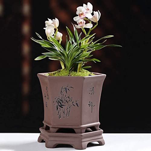 Pot de fleur en sable violet avec base pour eviter les fuites d'eau