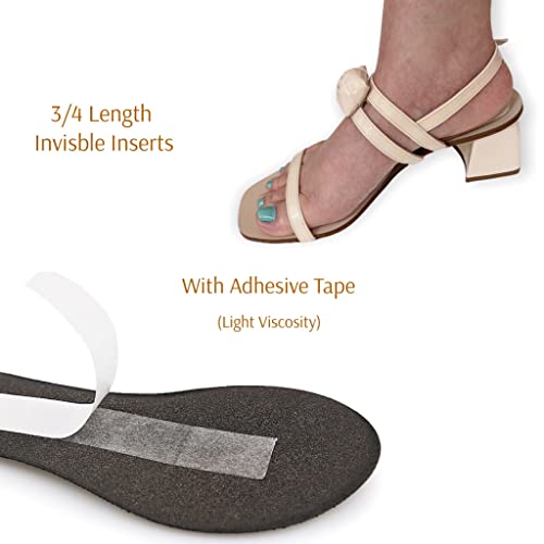 Image of CB 4-Pairs of Cloth Surface Sponge Inserts Invisible Slim Lightweight Insoles Liners, Ball of Foot Pain Relief Cushion, Barefoot Support, 3 /4 Length for Women's Shoes 5-7, Style A, Leopard
