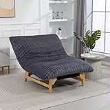 Hmluxury Beansack-Sessel Für Erwachsene, Akzent-Sessel Ohne Arme Mit Rückenlehne Aus Kordelstoff, Weicher Und Flexibler Einzelsessel Für Wohnzimmer Und Schlafzimmer
