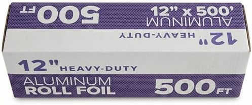 12 Inch x 500 Feet Heavy-Duty Aluminum Foil Roll, 80 Gauge, Freezer and Oven Safe, Kosher, Recyclable image 2