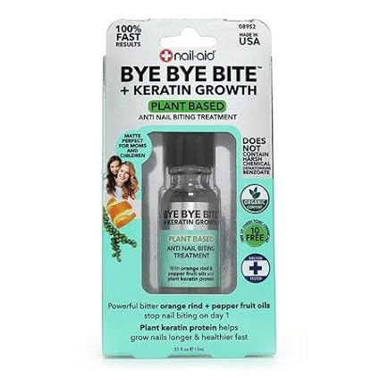 Nail-Aid Bye Bye Bite + Keratin Growth Plant Based Anti Nail Biting Treatment