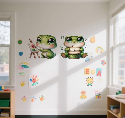Funny Artist Frog Vinilo Decorativo 11.8x11.8 pulgadas miniatura 2