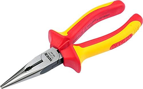 Insulated Long Nose Pliers 160 mm VDE (German Electrical Engineering Association), Tri-colour - Image 4