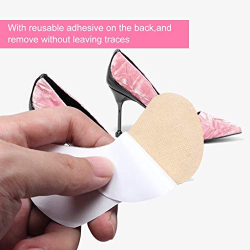Image of 2 Pairs Extra Soft Heel Pads Heel Grips Liner Cushions Inserts For Loose Shoes Self-Adhesive Heel Cushion For Unisex Shoes Prevent Blisters,Pain Heels Liners ( Heel Liner,2 Pair ),Black,Beige