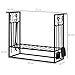 HOMCOM Steel Firewood Log Holder Indoor Outdoor Firewood Rack Fireplace Wood Storage Shelf with 4 Tools, Hooks, Scrolls, Rust-Resistant, Black, 75L x 30W x 60H cm HOMCOM Steel Firewood Log Holder Indoor Outdoor Firewood Rack Fireplace Wood Storage Shelf with 4 Tools, Hooks, Scrolls, Rust-Resistant, Black, 75L x 30W x 60H cm