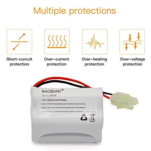 Baobian Xb2700 V2930 V2700Z Vac-Xb2700 V2700 Replacement Battery 4.8V 1500Mah Ni-Mh Compatible With Euro Pro Shark Vacuum Carpet And Carpet Sweeper #TOP4