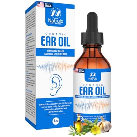 Organic Ear Oil for Ear Infection - Natural Eardrops for Earache Prevention, Swimmer's Ear & Wax Removal - Kids, Adults, Baby, & Dog Earache Remedy - with Mullein, Garlic, Calendula Made in USA Cover