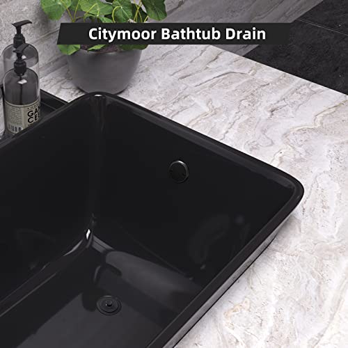 Oil Rubbed Bronze Tub Drain Trim Set Conversion Kit Assembly，All Brass Lift & Turn Bathtub Drain Replacement Trim Kit With Two-Hole Overflow Faceplate And Universal Fine/Coarse Thread #TOP7