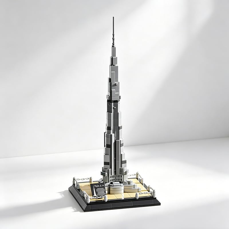 Image of SKY LINE OCEAN Burj Khalifa Building Blocks Set (599+ Pieces) | Dubai Landmark Architecture Model | Detailed Collectible Tower Kit | STEM Toy Gift for Teens & Adults | 5 Year Structural Warranty