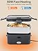 SOHIDA 1.8L+0.5L Heated Lunch Box for Men, 80W Electric Lunch Box with Long-handled Utensils for Adults, 12V/24V/110V Lonchera Eléctrica Portátil, Portable Food Warmer for Car/Truck/Office (Black)