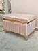 2 Pcs Handmade Dowry Chest for Valuables and Make up Accessories for New Brides, Teenages Girl Room Box, Organizer for Dressing Room, Quilt and Linen Storage (Pink)