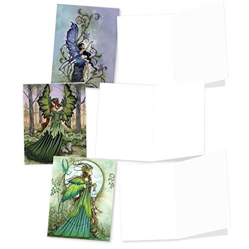 The Best Card Company - 20 Cute Kids Cards Boxed (4 X 5.12 Inch) - Assorted Blank Set (10 Designs, 2 Each) - Fantastic Faeries Am3367Ocb-B2X10 #TOP3