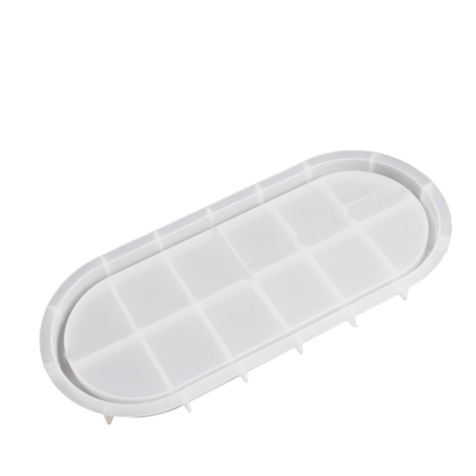 Leliafleury Oval Tray Resin Mold Silicone Coaster Mold White Coaster Mould for DIY Crafts Cups Mats Tray 32.7cm x 14.4cm