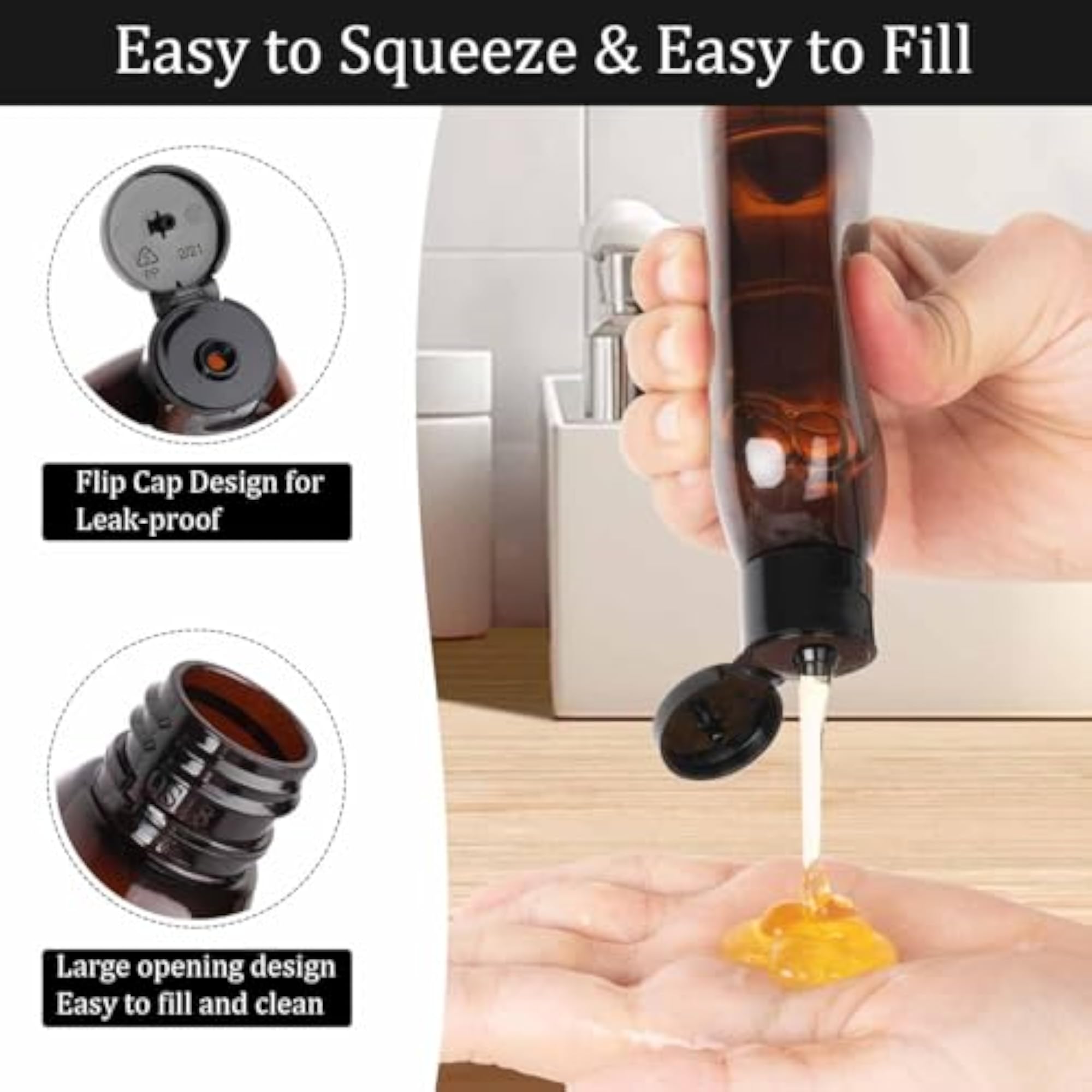 4Pack 100ml Travel Bottles for Toiletries, Leak Proof
