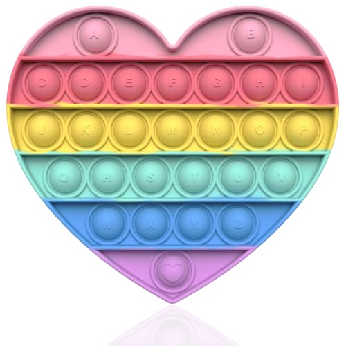 INGJIA Pop On It Poppit 2 in 1 Grande Poppit Fidgettoys Antistress Push Bubble Sensoriale Giocattolo in Silicone Rainbow Toy per Bambini e Adulti(2)