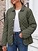 Dokotoo Womens Puffer Jacket Casual Lightweight Quilted Jackets for Women Stand Collar Button Down Winter Coats Thicken Warm Outerwear Coat with Pockets Green Medium