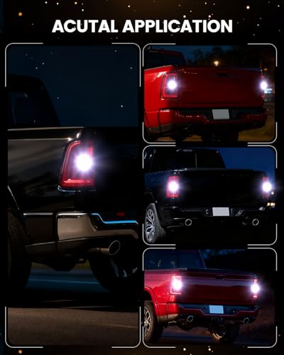 Image of LASFIT D2 7440 7443 LED Bulbs Reverse Back Up Lights Built in Resistor with Fans 7441 7444 LED Anti Hyper Flash Canbus Reversing DRL Turn Signal Parking Lights No Load Resistor Need, 6000K White