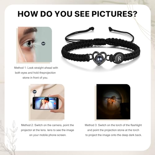 Custom Bracelets with Picture inside, Personalized Gifts for Men Women, Picture Bracelet Personalized Photo Projection Bracelet, Valentines Day Gifts, Memorial Gifts for Loved One3