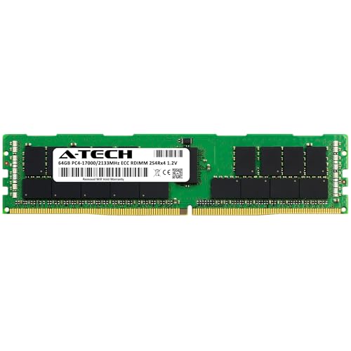Image of A-Tech 64GB DDR4 2133MHz PC4-17000 ECC RDIMM 8Rx4 (3DS 2S4Rx4) Octal Rank 1.2V ECC Registered DIMM 288-Pin Server & Workstation RAM Memory Upgrade Module (A-Tech Enterprise Series)