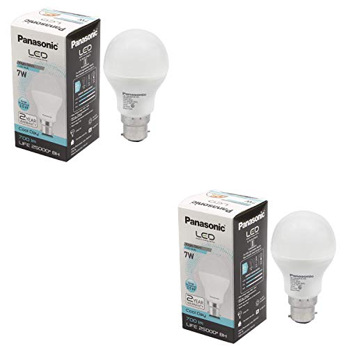 Image of Panasonic Base B22 7-Watt LED Bulb (Pack of 2, Cool Day Light)
