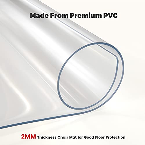 Yecaye Office Chair Mat for Hardwood Floor, 48"×36" Clear Office Floor