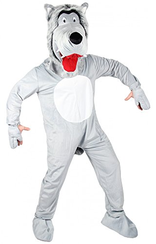 Costume de méchant loup Foxxeo - Pour adultes - Avec une grosse tête - Tailles M, L, XL, XXL - Pour homme et femme - Carnaval ou fête à thème - 40311