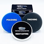 ShinyCar® UK: Premium Foam Polishing Pad Kit - 3x Durable 150mm (6 Inch) Pads for DA & RO Polishers - Heavy Cutting, Polishing & Finishing - Strong Grip Backing for Car Detailing & Paint Correction
