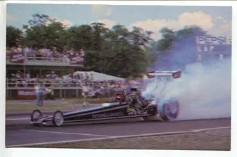 Danny Danell Smokes The Tires NHRA Top Fuel Dragster 1990s - About 5.5 x 3.5 inches