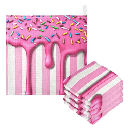 Kigai Ice Cream Baby Washcloths,3pcs Ultra Soft Absorbent Towel,Newborn Bath Face Towel, Natural Reusable Baby Wipes for Sensitive Skin, Baby Registry as Shower