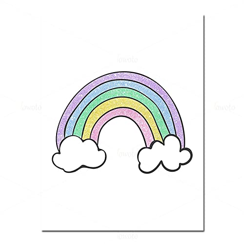 Affiche bébé arc-en-ciel pour décorer une chambre d'enfant douce
