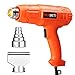 Heat Gun, Portable 1500W Dual Temperature Hot Air Gun 525℉-932℉ by RexBeTi, 7 Accessories for Heat shrink tubing, Wrapping Drying Painting, Non-Slip Soft Handle, Black Orange