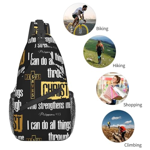 Jesus Christian Cross Sling Backpack Shoulder Chest Bag For Men Women Hiking Travel Crossbody Daypack 5