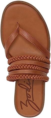 ZODIAC Womens Cary-Woven Flat Sandal Cognac Brown 9 M Review | Image 5