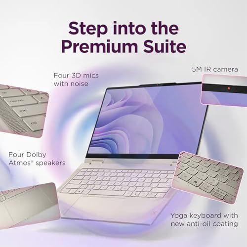 Image of Lenovo Yoga 7 2-in-1 Copilot+ AI PC Laptop, 14 inch 2K OLED Touch (100% DCI-P3), AMD Ryzen AI 5 340 (Up to 50 Tops), 16GB LPDDR5, 512GB SSD, for Creator Business Professional, Windows 11, EAT 16GB USB PEN