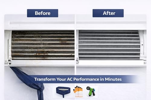 Image of Split AC Cleaning Kit 54 Inch (2 Ton & Above) Waterproof AC Service Cover with Drain Pipe, Protective Gloves & Adjustable Spray Gun |Made from Premium Quality Materials | For Home & Professional Use