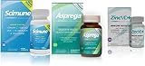 Scimera Immune Support and Digestive Health Value Pack (30 Ct Asprega, 30 Ct Scimune, ZincMD)