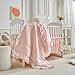 Lace Ruffle Crib Bedding Set 3 Pieces Baby Boho Lace Quilted Comforter with Fitted Sheet and Bed Skirt - Cute Ruffled Shabby Chic Baby Bedding Soft Blanket Design Cream White Beige